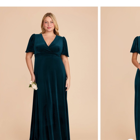 Birdy Grey Velvet floor length dress in Peacock blue - Picture 6 of 13